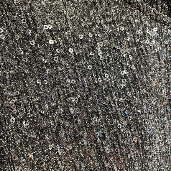 Dynamite Silver Long Sleeve Sequin Top - Picture 3 of 5